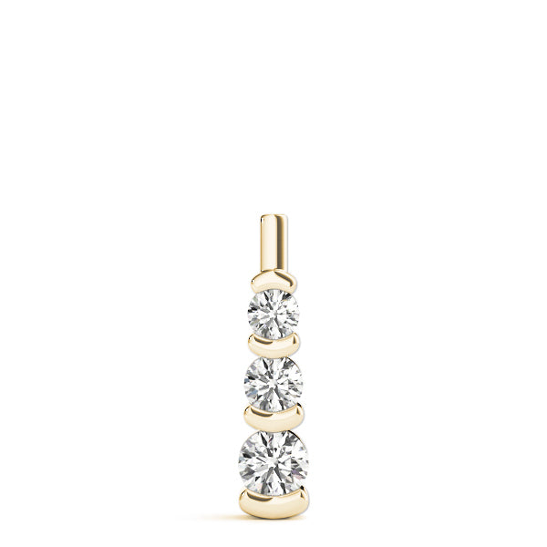18K Yellow Gold Lab Diamond 3-Stone Pendant