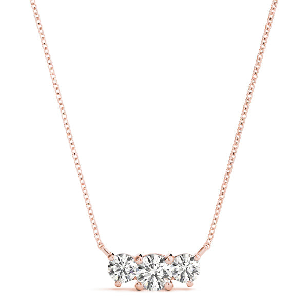 Rose Gold Lab Diamond 3-Stone Pendant