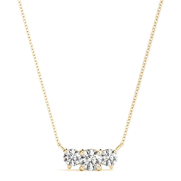 18K Yellow Gold Lab Diamond 3-Stone Pendant