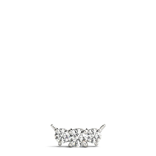 14K White Gold Lab Diamond 3-Stone Pendant