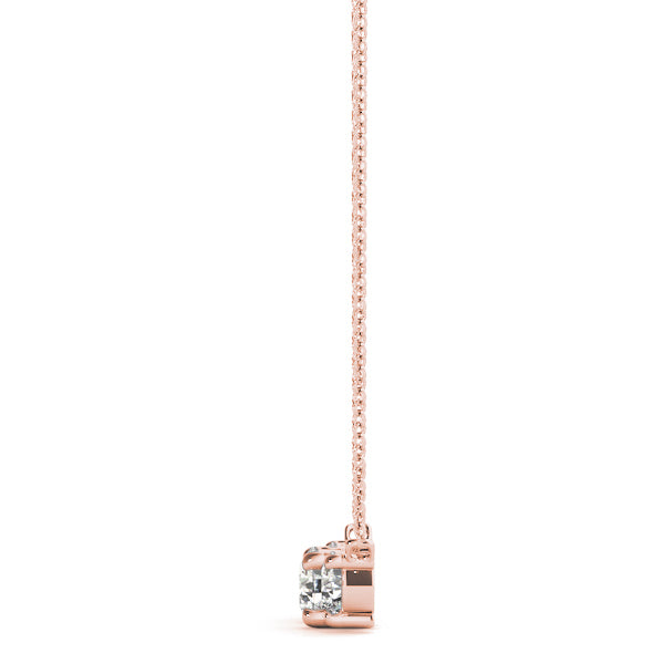 14K Rose Gold 3-Stone Diamond Pendant