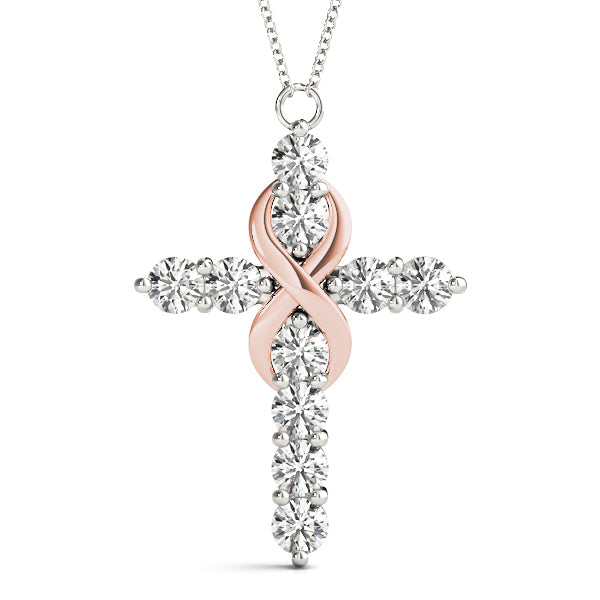 Rose Gold Diamond Cross Pendant | Religious Jewelry