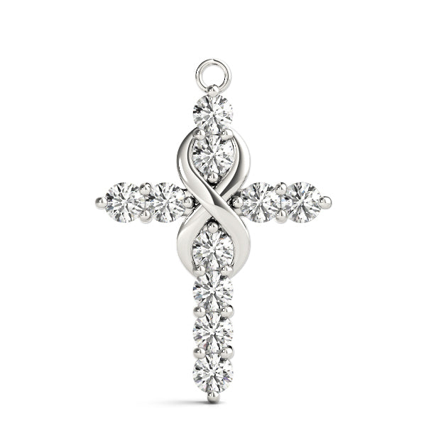 White Gold Diamond Cross Pendant | Religious Jewelry