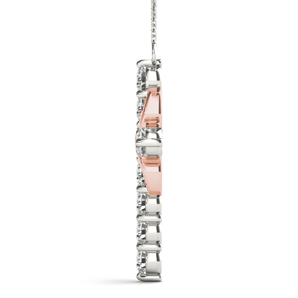 Rose Gold Diamond Cross Pendant | Religious Jewelry