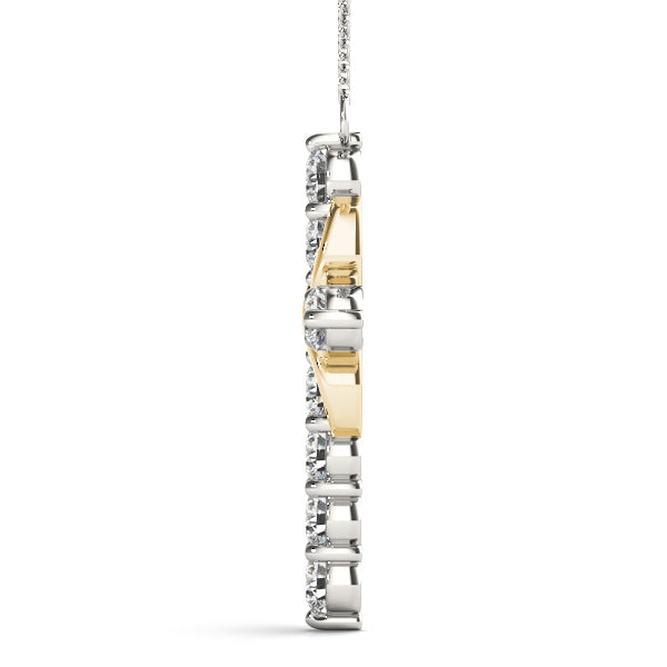 18K Yellow Gold Diamond Cross Pendant