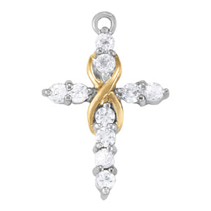 18K White Gold Diamond Cross Pendant