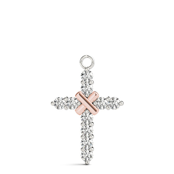 Rose Gold Diamond Cross Pendant | Religious Jewelry