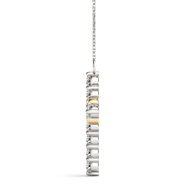 18K Yellow Gold Diamond Religious Cross Pendant