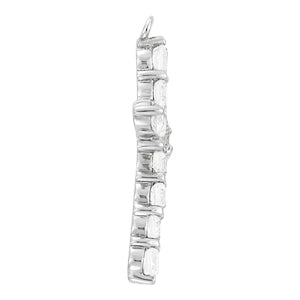 14K White Gold Diamond Cross Pendant