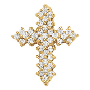 Diamond Religious Cross Pendant - 14K White Gold