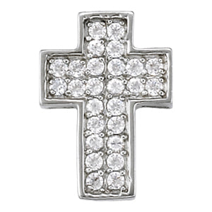 White Platinum Diamond Cross Pendant Religious Jewelry