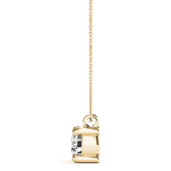 1 CT Lab Diamond 14K Yellow Gold Solitaire Pendant