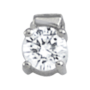 14K White Gold 1ct Round Diamond Pendant