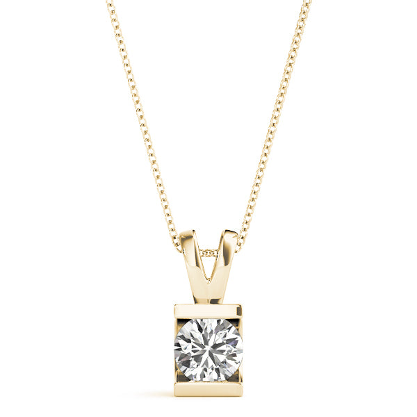 1 CT Lab Diamond 14K Yellow Gold Pendant
