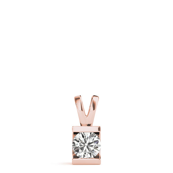 14K Rose Gold 1ct Lab Diamond Pendant