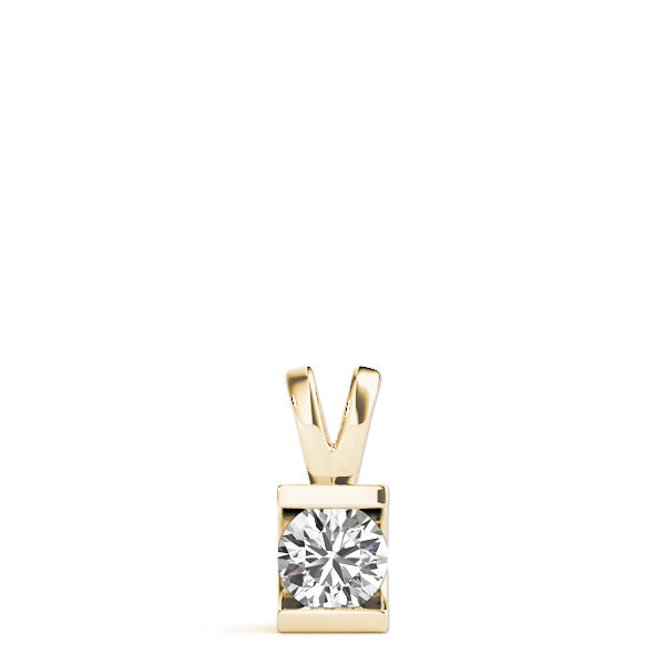 18K Yellow Gold Round Diamond Pendant