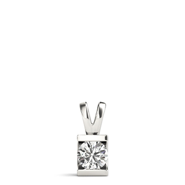 White Platinum 1CT Lab Diamond Solitaire Pendant