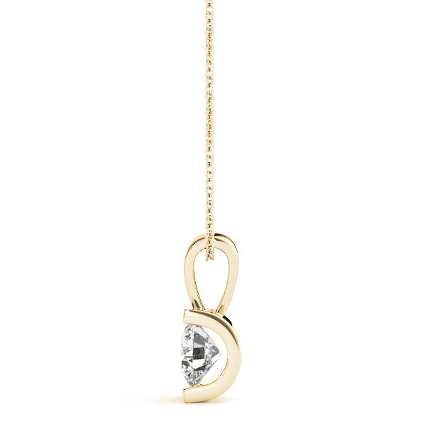 18K Yellow Gold Round Diamond Pendant
