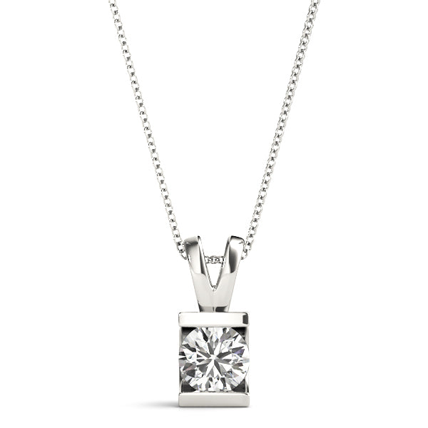 White Platinum 1CT Lab Diamond Solitaire Pendant