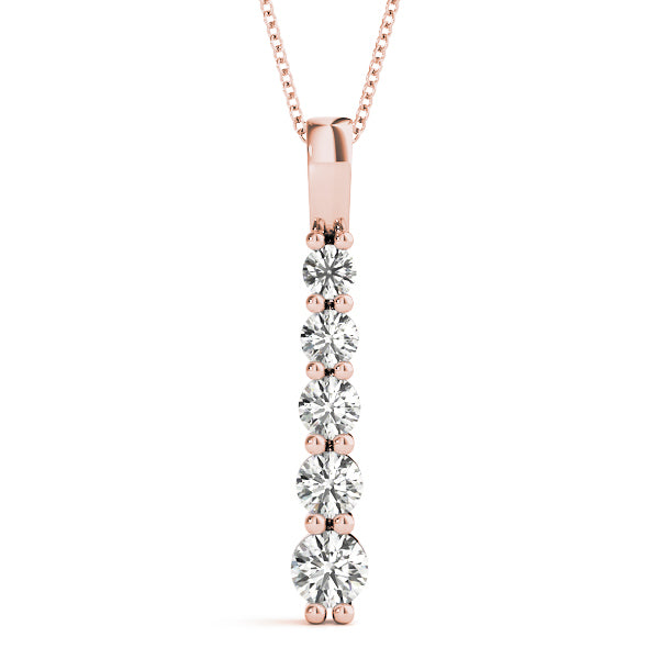 18K Rose Gold Lab Diamond Pendant