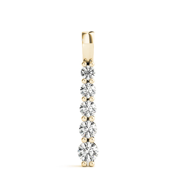 18K Yellow Gold Round Diamond Fashion Pendant