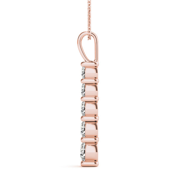 18K Rose Gold Lab Diamond Pendant
