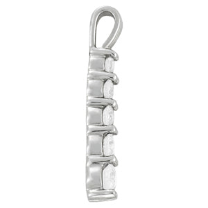 14K White Gold Lab Diamond Pendant