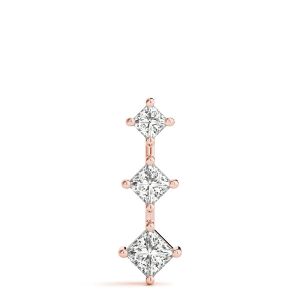Rose Gold Lab Diamond 3-Stone Square Pendant