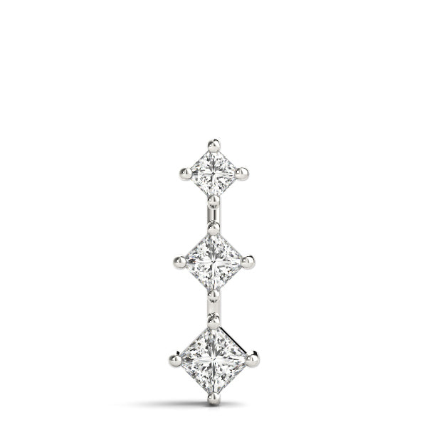 18K White Gold Lab Diamond 3-Stone Pendant