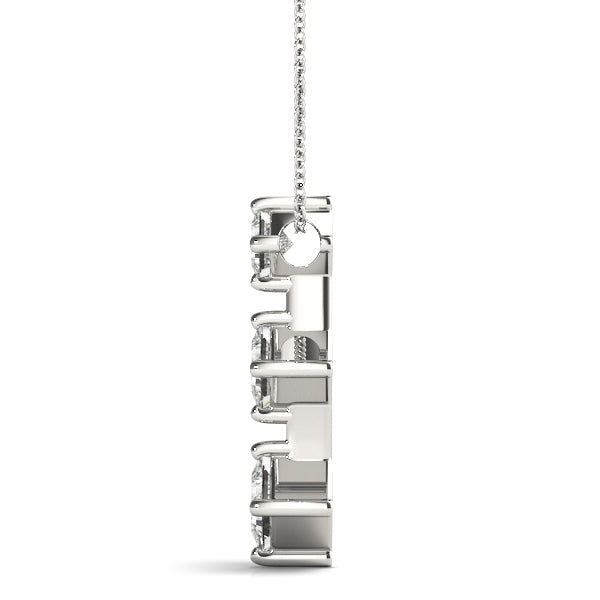 18K White Gold Lab Diamond 3-Stone Pendant