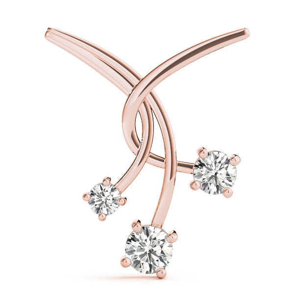 Rose Gold Lab Diamond 3-Stone Pendant 0.50ctw