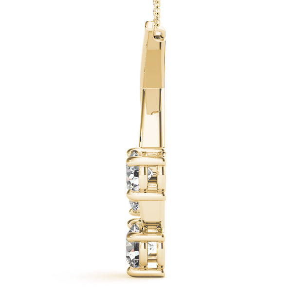 18K Yellow Gold Lab Diamond 3-Stone Pendant