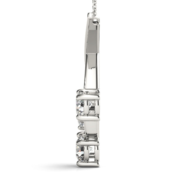 Platinum Round Diamond 3-Stone Pendant