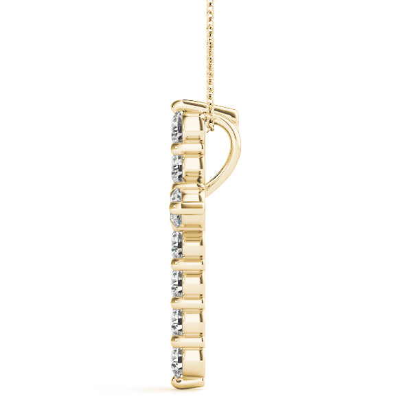 18K Yellow Gold Diamond Religious Cross Pendant