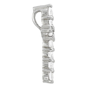 18K White Gold Lab Diamond Religious Cross Pendant