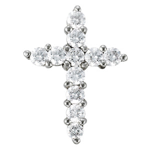 Platinum White Diamond Fashion Cross Pendant