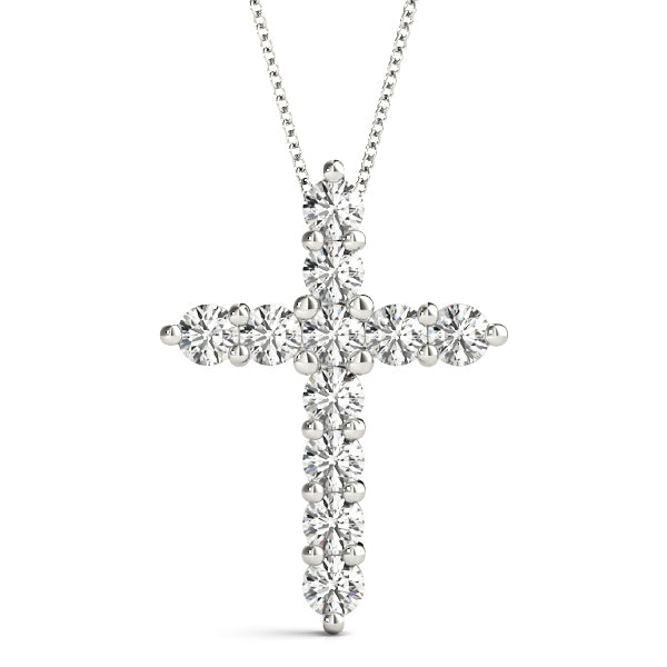 Platinum Diamond Religious Cross Pendant