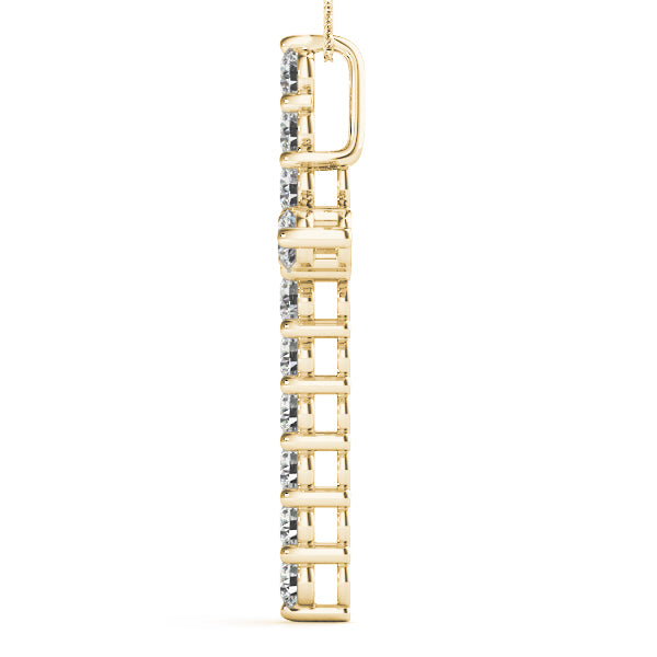 18K Yellow Gold Diamond Cross Pendant Jewelry