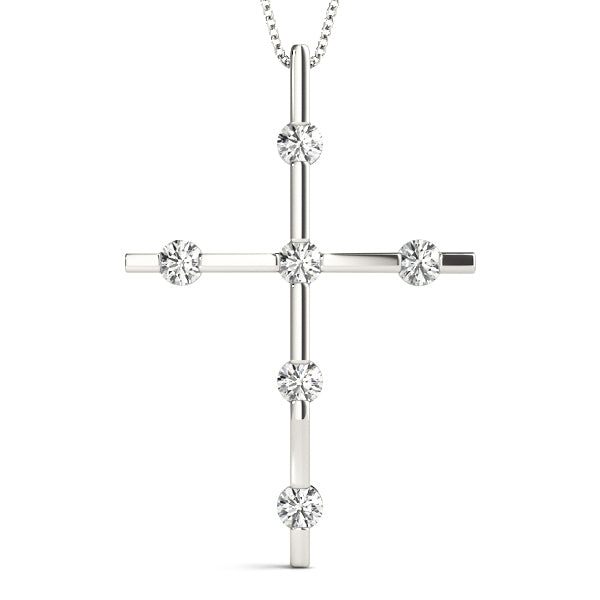 White Platinum Diamond Cross Pendant Jewelry