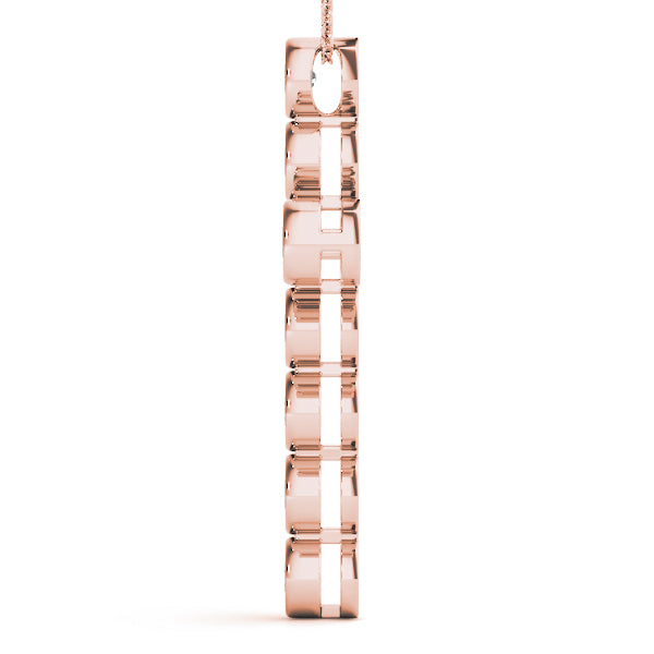 Rose Gold Diamond Cross Pendant | Religious Jewelry