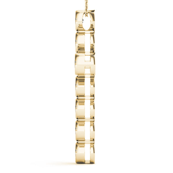 Yellow Gold Diamond Cross Pendant | Religious Jewelry