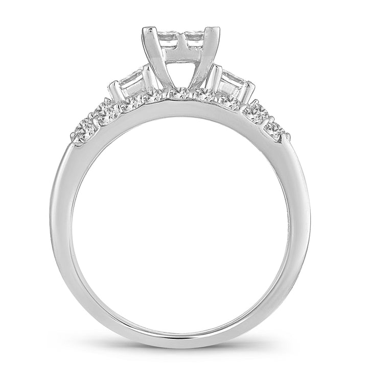 14K  1.00CT Princess Cut Diamond Bridal Ring