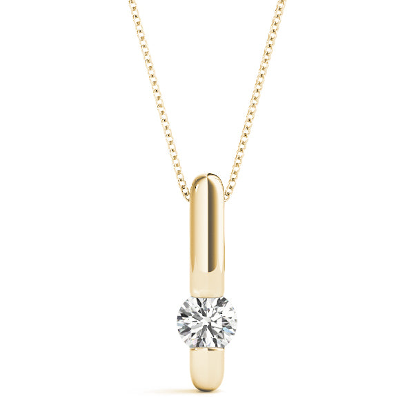 0.5CT Lab Diamond 14K Yellow Gold Solitaire Pendant