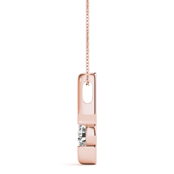 14K Rose Gold 1/2 ct tw Solitaire Diamond Pendant