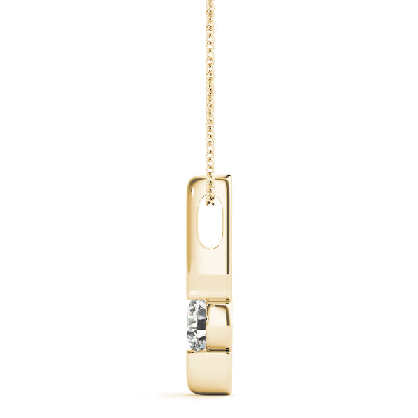 0.5CT Lab Diamond 14K Yellow Gold Solitaire Pendant