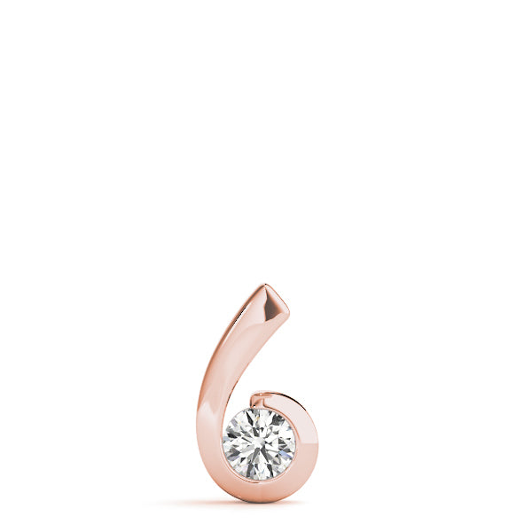 18K Rose Gold Lab Diamond Solitaire Pendant