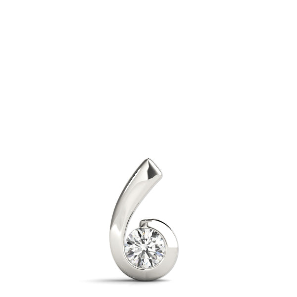 Platinum 1/2 CT Diamond Solitaire Pendant Necklace