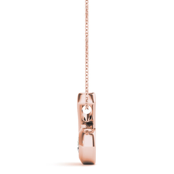 18K Rose Gold Lab Diamond Solitaire Pendant