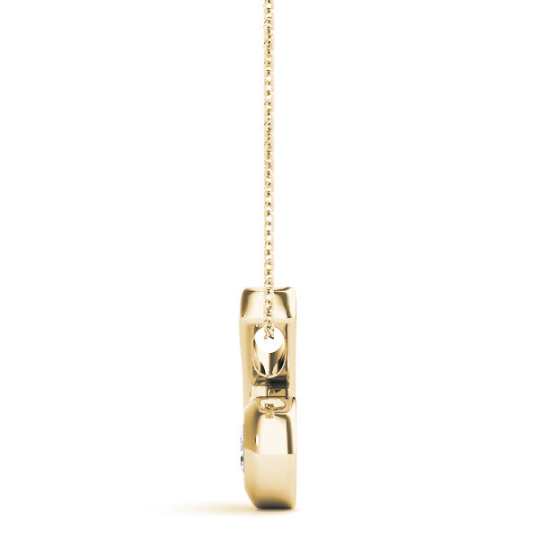 0.5CT Lab Diamond 14K Yellow Gold Solitaire Pendant