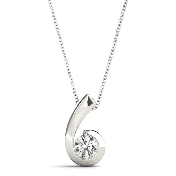 White Platinum 0.5CT Lab Diamond Solitaire Pendant